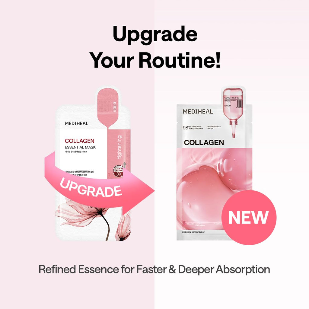 Mediheal Madecassoside Essential Sheet Mask Blemish Repair 10 pcs. 98% Purity Madecassoside & Hyaluronic Acid Included. Enhancing Moisture Barrier & Skin Texture Care. Vegan Formula Sheet Mask