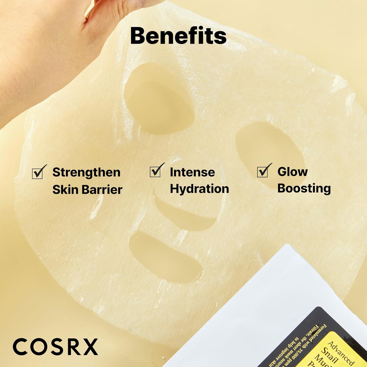 COSRX Snail Mucin Sheet Mask 10 EA with Snail Mucin Serum, Self Care, Face Masks for Dry, Sensitive Skin, Not Tested on Animals, No Parabens, No Sulfates, Korean Skin Care, Stocking Stuffers