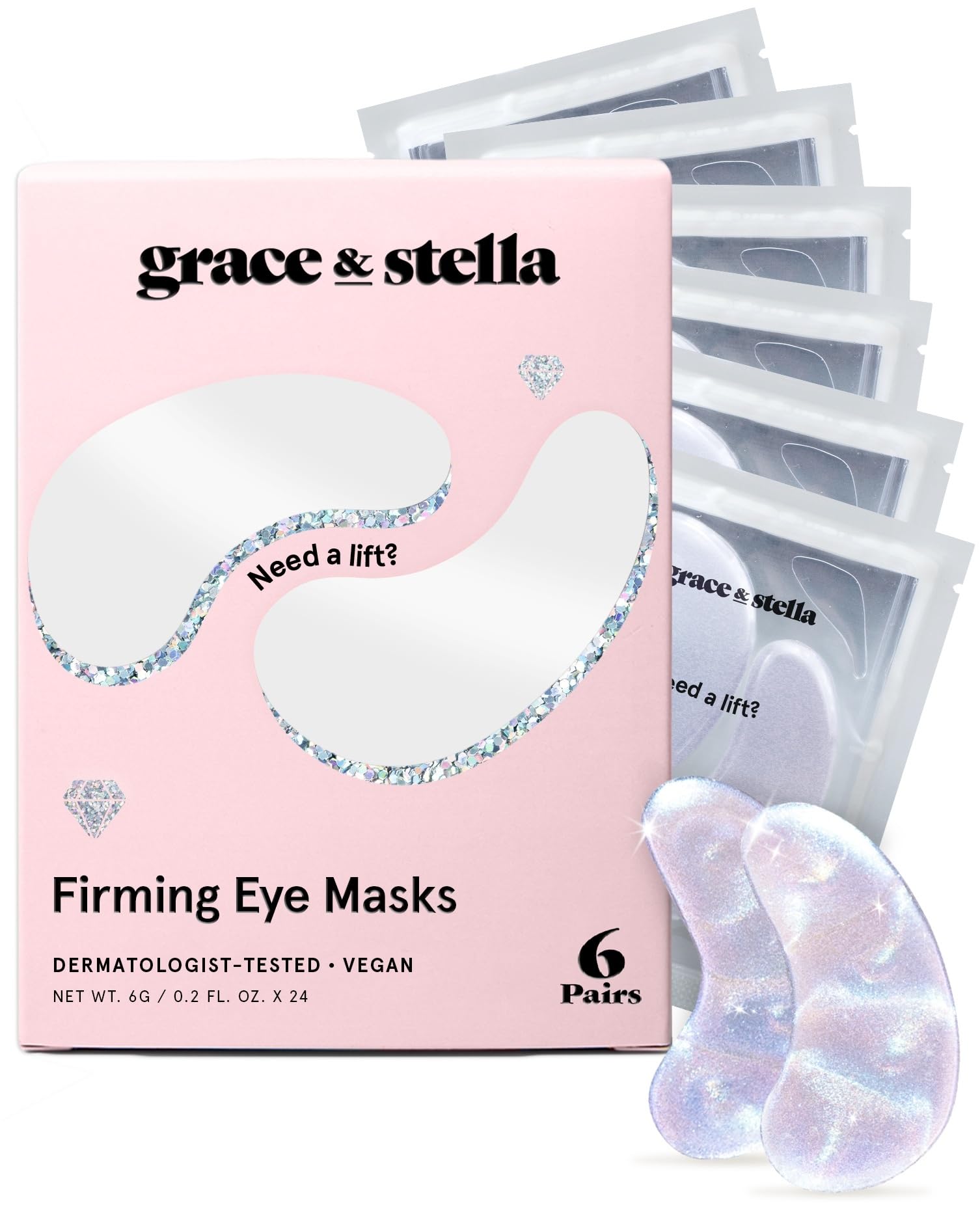 grace & stella Retinol Under Eye Patches for Puffy Eyes & Dark Circles - Restoring Gel Under Eye Masks with Hyaluronic Acid - Christmas Gifts for Teens, Birthday Gifts for Women (Purple, 24 Pairs)