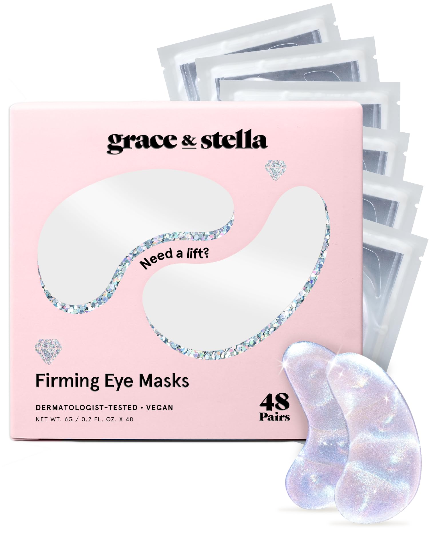 grace & stella Retinol Under Eye Patches for Puffy Eyes & Dark Circles - Restoring Gel Under Eye Masks with Hyaluronic Acid - Christmas Gifts for Teens, Birthday Gifts for Women (Purple, 24 Pairs)