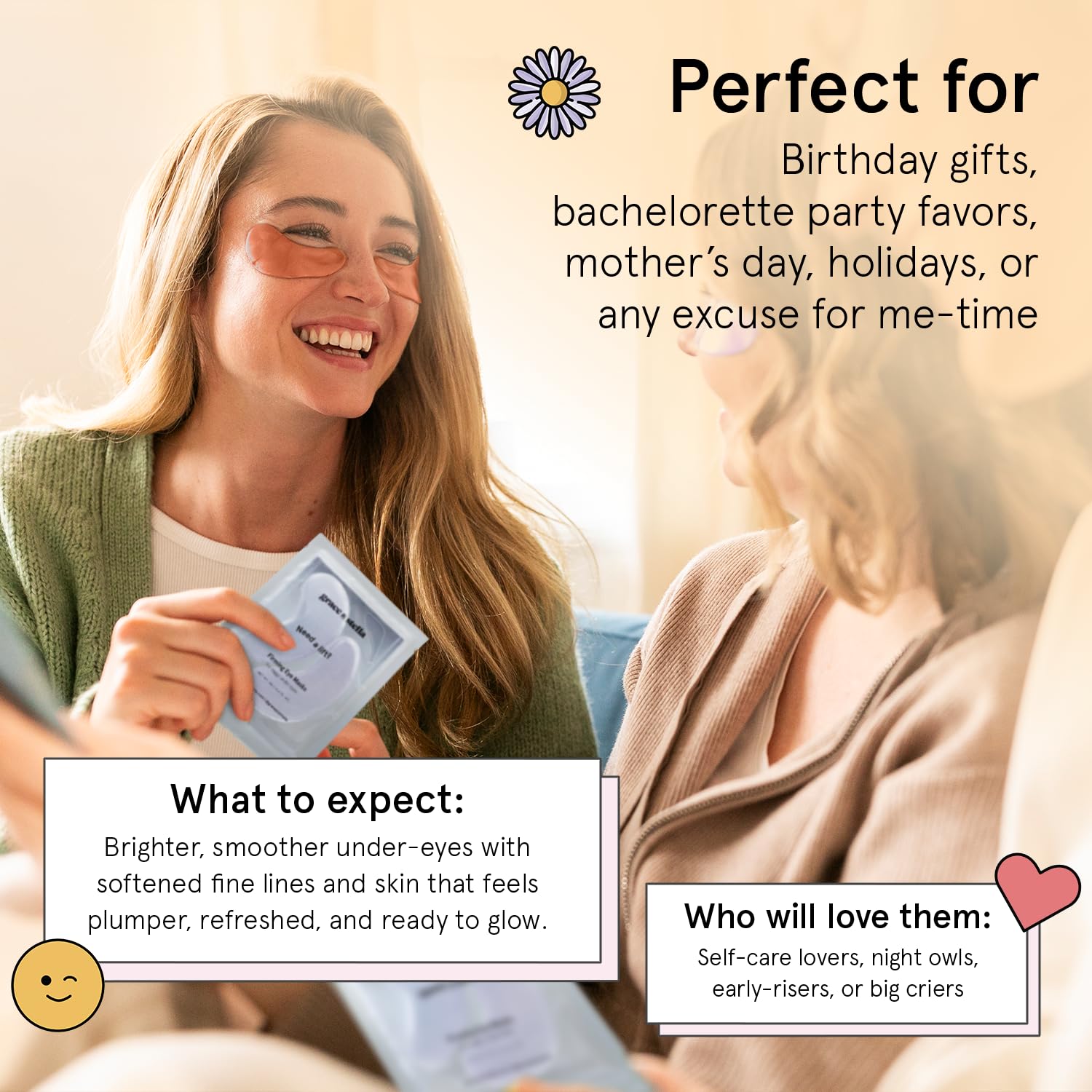 grace & stella Retinol Under Eye Patches for Puffy Eyes & Dark Circles - Restoring Gel Under Eye Masks with Hyaluronic Acid - Christmas Gifts for Teens, Birthday Gifts for Women (Purple, 24 Pairs)