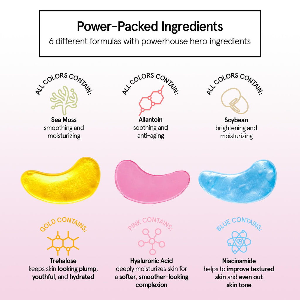 grace & stella Retinol Under Eye Patches for Puffy Eyes & Dark Circles - Restoring Gel Under Eye Masks with Hyaluronic Acid - Christmas Gifts for Teens, Birthday Gifts for Women (Purple, 24 Pairs)