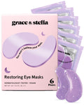 grace & stella Retinol Under Eye Patches for Puffy Eyes & Dark Circles - Restoring Gel Under Eye Masks with Hyaluronic Acid - Christmas Gifts for Teens, Birthday Gifts for Women (Purple, 24 Pairs)