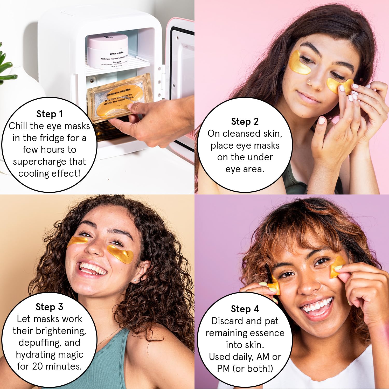 grace & stella Retinol Under Eye Patches for Puffy Eyes & Dark Circles - Restoring Gel Under Eye Masks with Hyaluronic Acid - Christmas Gifts for Teens, Birthday Gifts for Women (Purple, 24 Pairs)