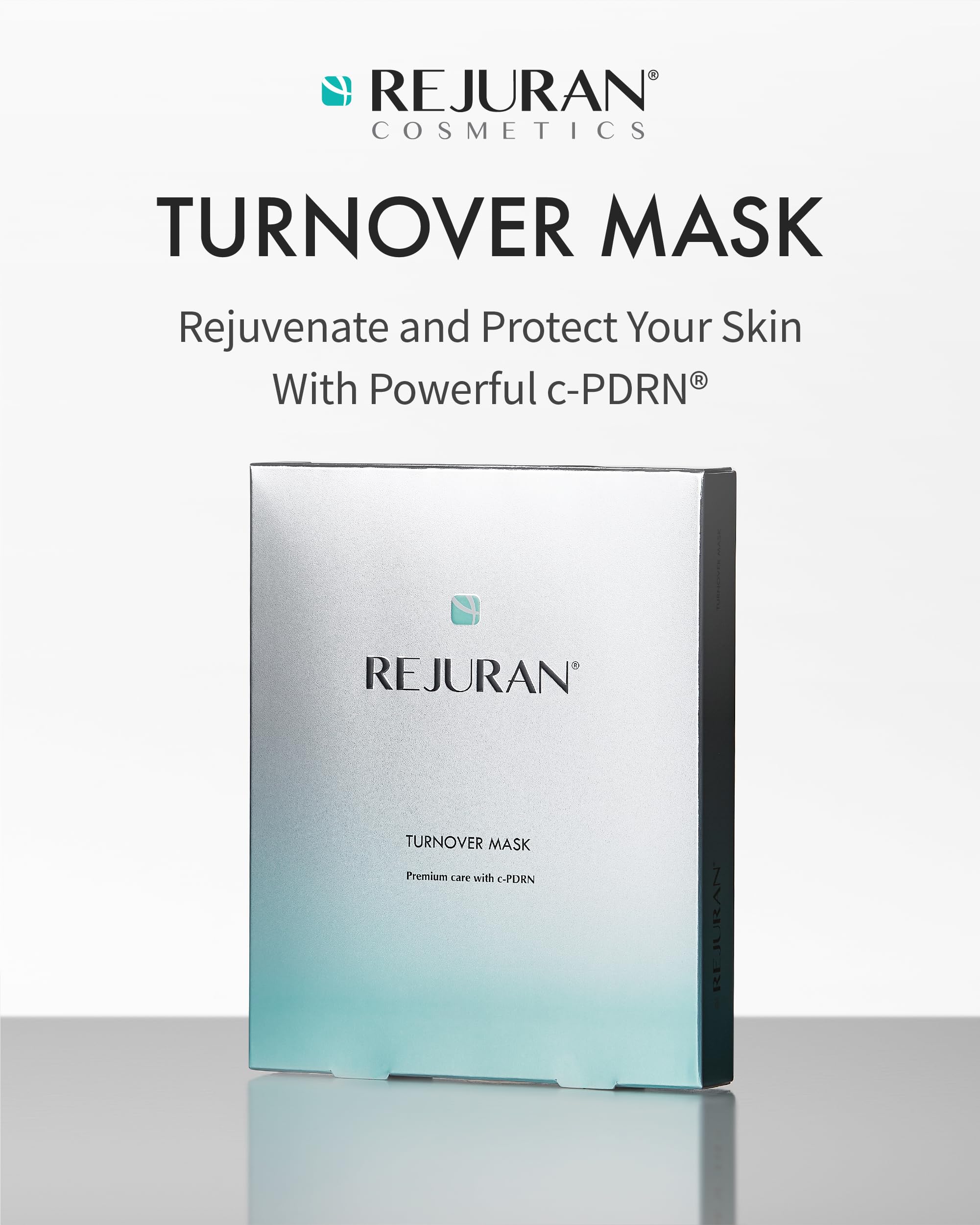 REJURAN® Turnover Mask, c-PDRN® (5ea) – Original Salmon DNA for Firming, Hydration, Repairing & Revitalizing. Achieve Youthful, Radiant Skin. Korean Skincare. Ultra Microfiber Sheet Mask
